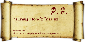 Pilnay Honóriusz névjegykártya